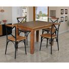 Conjunto Mesa de Jantar 4 Lugares em Madeira Maciça 120x80 com 4 Cadeiras