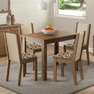 Conjunto Mesa de Jantar 4 Lugares Tampo de Madeira Cíntia Madesa