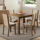 Conjunto Mesa de Jantar 4 Lugares Tampo de Madeira Cíntia Madesa