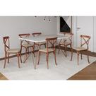 Conjunto Mesa de Jantar 6 Cadeiras Katrina Cobre Trama Premium Cobre e Branco 150 Cm Conjunto Mesa de Jantar 6 Cadeiras Katrina Cobre Trama Premium Cobre e Branco 150 Cm