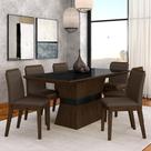 Conjunto Mesa De Jantar 6 Cadeiras Nairóbi Imbuia/preto/marrom - Móveis Arapongas
