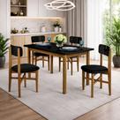Conjunto Mesa de Jantar Base Madeira Maciça com 4 Cadeiras Elisa Ideal para Apartamenteo 1,20 X 80 P