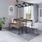 Conjunto Mesa de Jantar com 1 Banco e 4 Cadeiras Eames Base Madeira Espresso Móveis Marrom