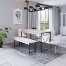 Conjunto Mesa de Jantar com 1 Banco e 4 Cadeiras Eames Base Madeira Espresso Móveis