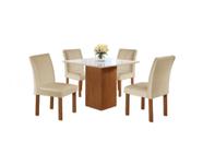 Conjunto Mesa de Jantar Dakota 90x90 Tampo de Vidro com 4 Cadeiras Napoles Cel Móveis - TEC 169 Conjunto Mesa de Jantar Dakota 90x90 Tampo de Vidro com 4 Cadeiras Napoles Cel Móveis - TEC 169