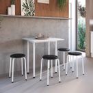 Conjunto Mesa de Jantar Dobrável com 4 Banquetas Multimóveis CR50267