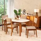 Conjunto Mesa de Jantar e 4 Cadeiras Tiê CabeCasa MadeiraOriginals