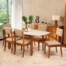 Conjunto Mesa de Jantar e 6 Cadeiras Tiê CabeCasa MadeiraOriginals