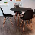 Conjunto Mesa de Jantar Eiffel 80cm Branca + 4 Cadeiras Charles Eames Conjunto Mesa de Jantar Eiffel 80cm Branca + 4 Cadeiras Charles Eames