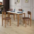 Conjunto Mesa de Jantar Elisa com 4 Cadeiras 120 X 0,80
