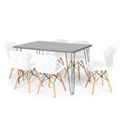 Conjunto Mesa de Jantar Hairpin 130x80 Volpi com 6 Cadeiras Eiffel Slim - Branco Conjunto Mesa de Jantar Hairpin 130x80 Volpi com 6 Cadeiras Eiffel Slim - Branco