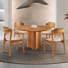 Conjunto Mesa de Jantar Helena Tampo Organico Laminado 4 Cadeiras Celeste Gold