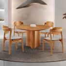 Conjunto Mesa de Jantar Helena Tampo Organico Laminado 4 Cadeiras Celeste Gold Natural Quartzo/Imbuia Conjunto Mesa de Jantar Helena Tampo Organico Laminado 4 Cadeiras Celeste Gold Natural Quartzo/Imbuia