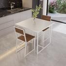 Conjunto Mesa de Jantar Quadrada Branca 2 Cadeiras Imbuia Riviera Industrial Branco Conjunto Mesa de Jantar Quadrada Branca 2 Cadeiras Imbuia Riviera Industrial Branco