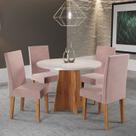Conjunto Mesa de Jantar Redonda 90cm Spirit com 4 Cadeiras Rosa/Mel/Blonde Conjunto Mesa de Jantar Redonda 90cm Spirit com 4 Cadeiras Rosa/Mel/Blonde
