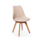 Conjunto Mesa de Jantar Redonda Amanda Branca 120cm com 6 Cadeiras Eiffel Leda - Nude