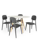 Conjunto Mesa de Jantar Redonda Eiffel Branca 100cm com 4 Cadeiras Itália - Preto Conjunto Mesa de Jantar Redonda Eiffel Branca 100cm com 4 Cadeiras Itália - Preto
