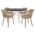 Conjunto Mesa De Jantar Redonda Eiffel Com 4 Cadeiras