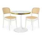 Conjunto Mesa de Jantar Redonda Majestic 70cm Branca com 2 Cadeiras Roma - Branco