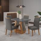 Conjunto Mesa de Jantar Retangular Amore 120x80cm com Vidro e 4 Cadeiras Conjunto Mesa de Jantar Retangular Amore 120x80cm com Vidro e 4 Cadeiras