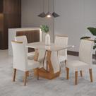 Conjunto Mesa de Jantar Retangular Amore 120x80cm sem Vidro e 4 Cadeiras