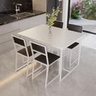 Conjunto Mesa de Jantar Retangular Branca 4 Cadeiras Estofado Riviera Industrial Branco