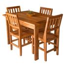 Conjunto Mesa De Jantar Ripada 1,20m Com 4 Cadeiras Confort Em Madeira De Lei Maciça Sala de Jantar Cozinha