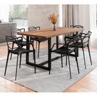 Conjunto Mesa de Jantar Rústica de Madeira Maciça com 6 Cadeiras Allegra