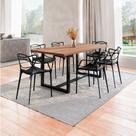Conjunto Mesa de Jantar Rústica de Madeira Maciça com Cadeiras Allegra Conjunto Mesa de Jantar Rústica de Madeira Maciça com Cadeiras Allegra