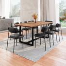 Conjunto Mesa de Jantar Rústica de Madeira Maciça com Cadeiras Mona Yescasa Conjunto Mesa de Jantar Rústica de Madeira Maciça com Cadeiras Mona Yescasa
