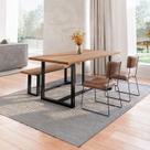 Conjunto Mesa de Jantar Rústica e Banco de Madeira Maciça com Cadeiras Aço Roma Conjunto Mesa de Jantar Rústica e Banco de Madeira Maciça com Cadeiras Aço Roma
