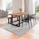 Conjunto Mesa de Jantar Rústica e Banco de Madeira Maciça com Cadeiras Allegra Conjunto Mesa de Jantar Rústica e Banco de Madeira Maciça com Cadeiras Allegra