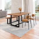 Conjunto Mesa de Jantar Rústica e Banco de Madeira Maciça com Cadeiras Mona Conjunto Mesa de Jantar Rústica e Banco de Madeira Maciça com Cadeiras Mona