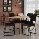 Conjunto Mesa De Jantar Soho Orgânica C/ 04 Cadeiras Next Est.preta - Ciliegio E Preto Ciliegio E Preto