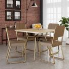 Conjunto Mesa de Jantar Soho Quadrada Orgânica C/ 04 Cadeiras Next Est.Champ