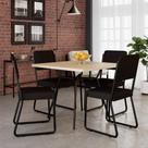 Conjunto Mesa De Jantar Soho Quadrada Orgânica C/ 04 Cadeiras Next Est.preta - Ciliegio E Preto Ciliegio E Preto