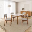 Conjunto Mesa de Jantar Tangará 130cm e 4 Cadeiras Estofadas Tiê CabeCasa MadeiraOriginals