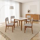 Conjunto Mesa de Jantar Tangará 95cm e 4 Cadeiras Estofadas Tiê CabeCasa MadeiraOriginals