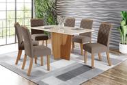 Conjunto Mesa de Jantar Vértice com 06 Cadeiras Bella Marrom Âmendoa - Henn Conjunto Mesa de Jantar Vértice com 06 Cadeiras Bella Marrom Âmendoa - Henn