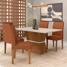 Conjunto Mesa Denali 4 Cadeiras Freijó/off/suede Terracota - M.a