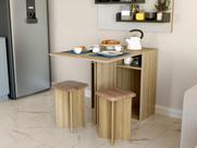 Conjunto Mesa Dobrável 2 Banquetas BA500 Djd Bege/Mel Conjunto Mesa Dobrável 2 Banquetas BA500 Djd Bege/Mel