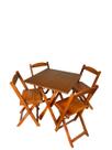 Conjunto Mesa Dobrável 70x70 Com 4 Cadeiras MEL kit bar restaurante