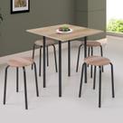 Conjunto Mesa Dobrável 72x72cm Tampo BP com 4 Banquetas Expert