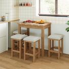 Conjunto Mesa Dobrável com 4 Bancos para Sala de Jantar