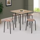 Conjunto Mesa Dobrável Com 4 Banquetas Cozinha Apartamento Churrasqueira Kitnet Compacta