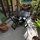 Conjunto Mesa Dobrável com Tampo em MDF Ultra Plus e 4 Cadeiras Dobráveis Preto