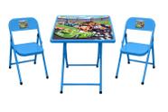 Conjunto Mesa Dobrável Infantil Atividade Didática C/ 2 Cadeiras Em Aço