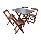 Conjunto Mesa Dobrável Madeira 110x70 com 4 Cadeiras Personalizada Hei Imbuia - Tarimatã