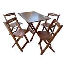 Conjunto Mesa Dobrável Madeira 110x70 com 4 Cadeiras Personalizada Jack Imbuia - Tarimatã