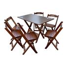 Conjunto Mesa Dobrável Madeira 110x70 com 6 Cadeiras Personalizada Hei Imbuia - Tarimatã